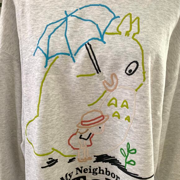 Uniqlo Studio Ghibli My Neighbor Totoro Sweatshirt in Light Gray - Picture 5 of 12
